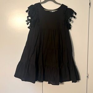 Mer St. Barth Girl’s Black Eyelet Sophie Tassel Dress size 10
